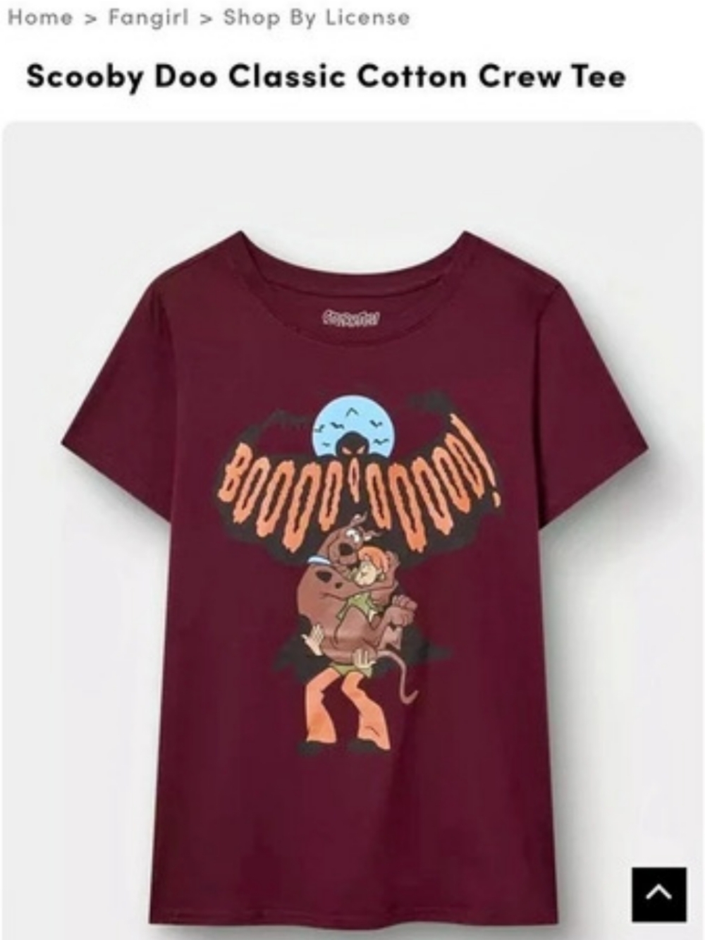 Torrid Scooby Doo Classic Cotton Crew Tee Graphic Tee in Burgundy